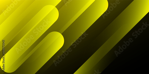 Black abstract backround with yellow curve line for backdrop or presentation