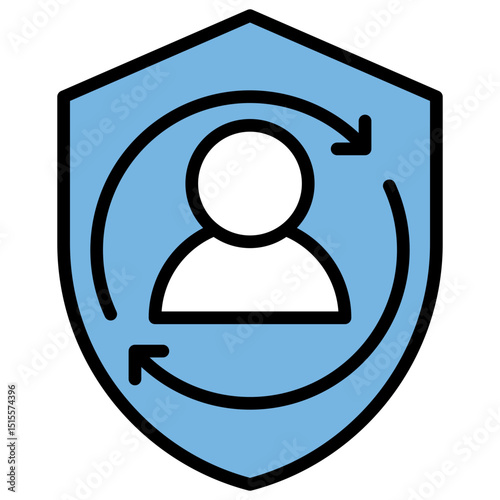 Retention Blue Black Icon
