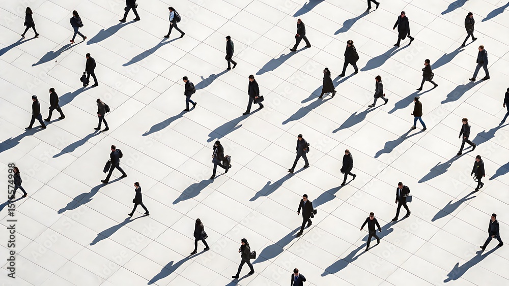 custom made wallpaper toronto digitalAerial View of People Walking: Urban Crowd Movement Pattern Texture