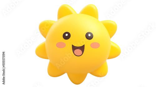 A cartoon sun with a smiling face against black background