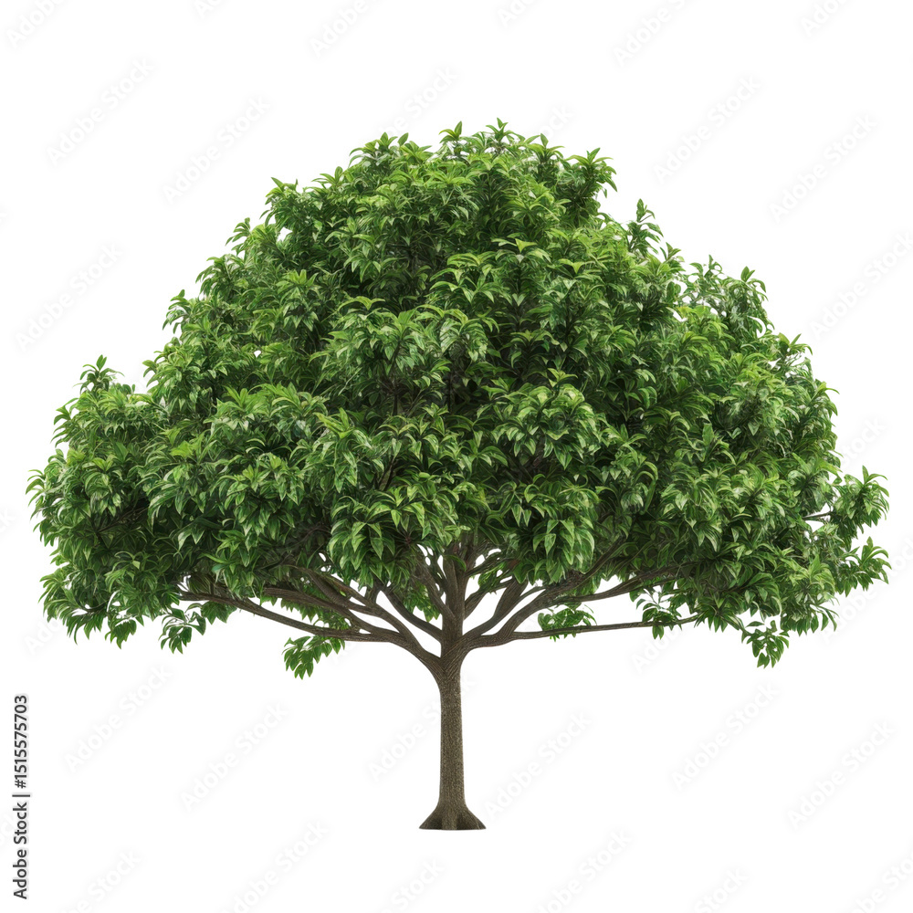 Lush green tree with broad canopy and dense foliage stands prominently, showcasing its vibrant leaves and sturdy trunk, symbolizing nature beauty and vitality Lush green tree with broad canopy and dense foliage stands prominently, showcasing its vibrant leaves and sturdy trunk, symbolizing nature beauty and vitality