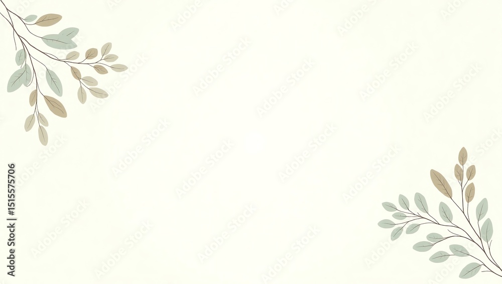 Fototapeta premium Elegant Neutral Background with Botanical Branch Accents for Invitations