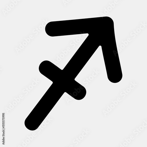 Icon sagitarius. Zodiac horoscope elements. Icon in glyph style.