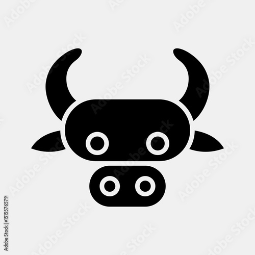 Icon taurus the bull. Zodiac horoscope elements. Icon in glyph style.