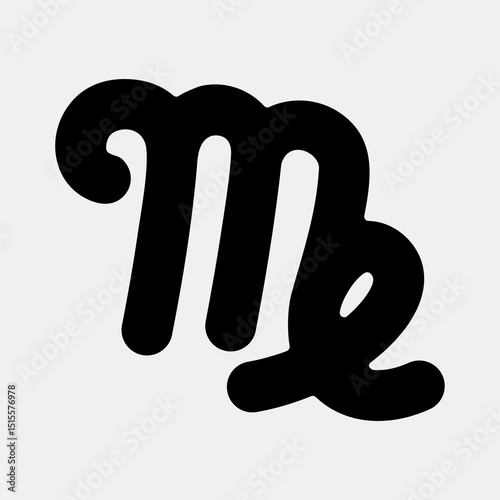 Icon virgo. Zodiac horoscope elements. Icon in glyph style.