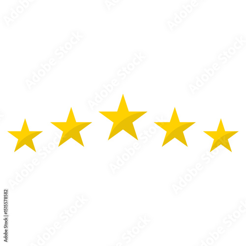 Five gold star rating icon