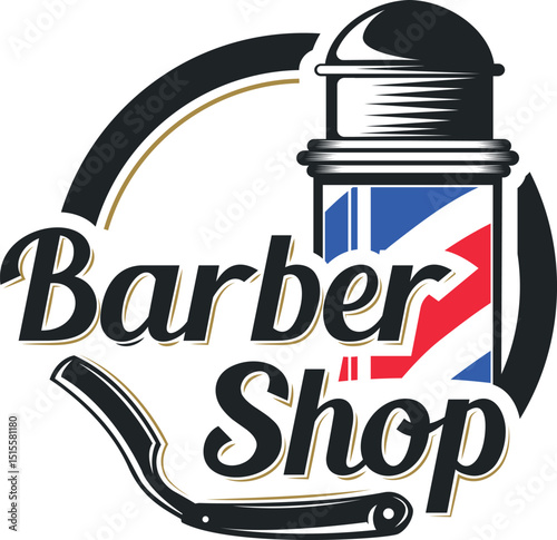 Classic Barber Shop Logo Haircuts & Shave