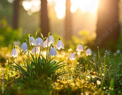 Spring flowers in a forest