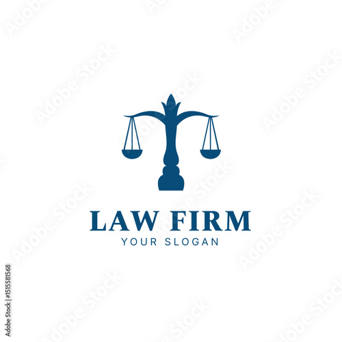 Law Firm Logo with Scales of Justice