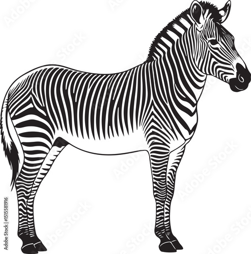 Zebra Side View Silhouettes
