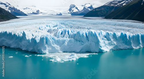 Majestic Glacier Perito Moreno Shines Under the Sky in Patagonia Argentina