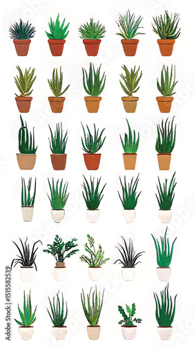 Eco-Friendly Modern Home Decor with Vibrant Botanical Greenery and Artistic Illustration Potted Plants