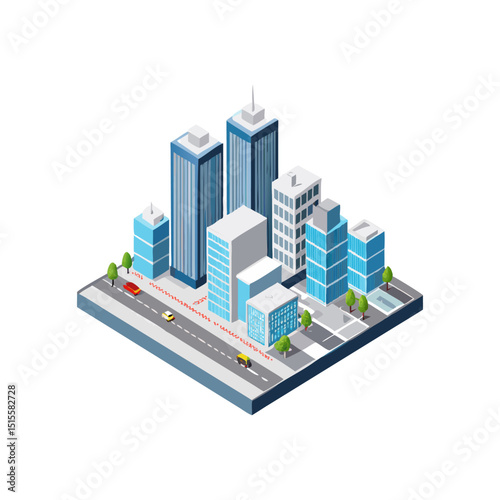 Isometric Smart City and Cloud Technology