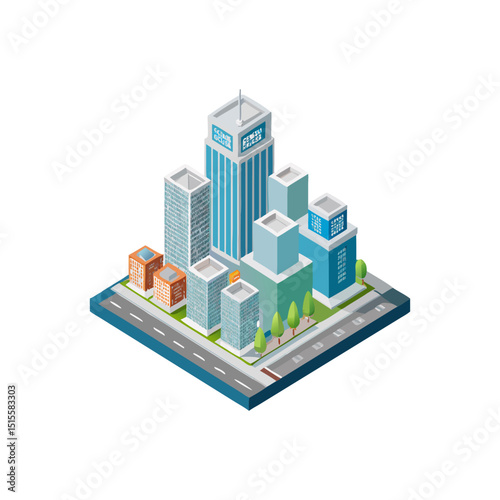 Isometric Smart City and Cloud Technology