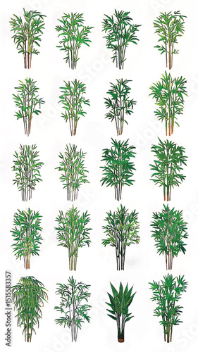 Bamboo Forest and Greenery Illustration: Botanical Inspiration for Urban Jungle and Indoor Gardening Decor