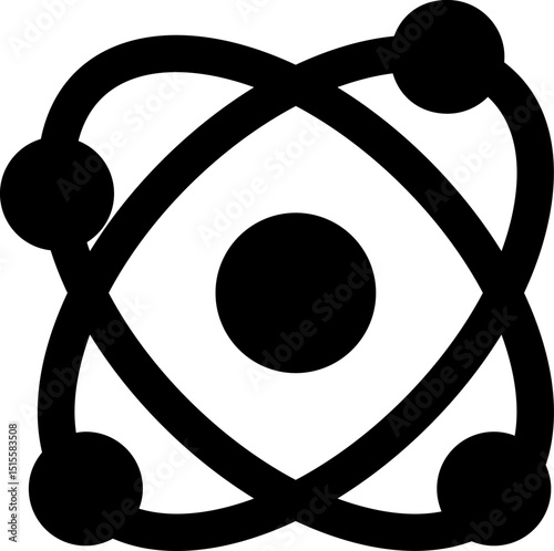 Rounded Filled Atom Icon