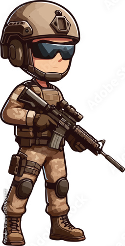 cartoon of soldier