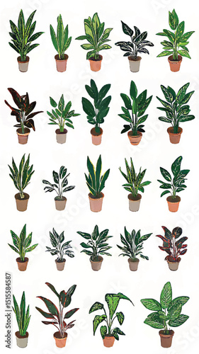Houseplants and Nature Greenery: Indoor Gardening with Potted Plants, Tropical Foliage, and Decorative Plant Care for Vibrant Home Decor and Wellness in a Green Eco-Friendly Design