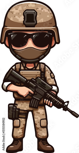 cartoon of soldier