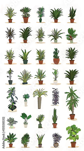 Vibrant Indoor Greenery: A Curated Plant Collection for Home Decor with Lush Foliage and Ornamental Potted Plants