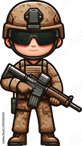 cartoon of soldier