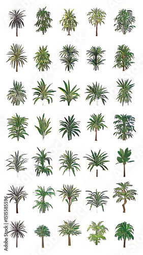 Eco-Friendly Botanical Wonderland: Vibrant and Diverse Plant Foliage for Lush Tropical Landscaping and Natural Decorative Houseplants