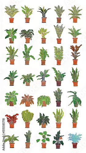 Botanical Beauties: Vibrant Greenery and Diverse Houseplants for Indoor Gardening and Nature's Eco-Friendly Decor