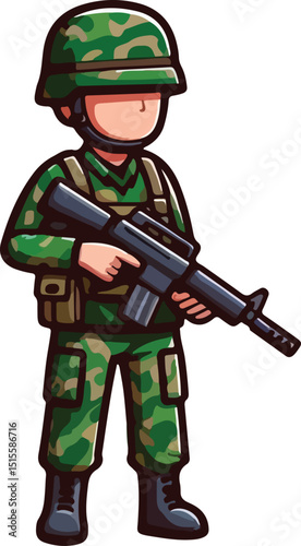 cartoon of soldier