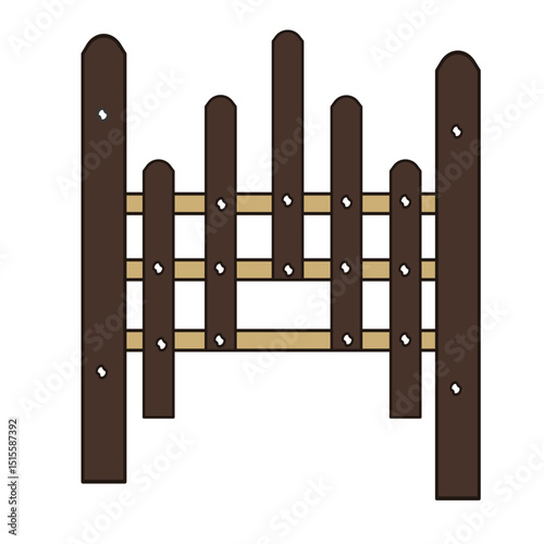 Wooden Fence Graphic Illustration