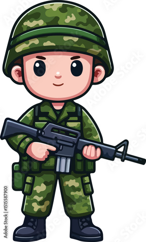 cartoon of soldier