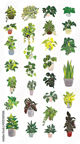 Modern Home Decor: Indoor Potted Plants and Botanical Greenery for Eco-Friendly Living 