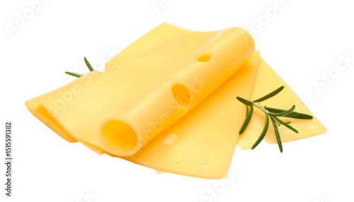 Delicious yellow cheese on a white background. photo