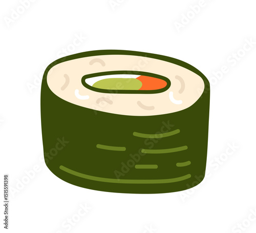 Delicious sushi roll with fresh ingredients in a minimalist style