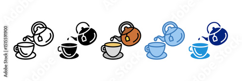 Teapot Cup Icon Element For Design