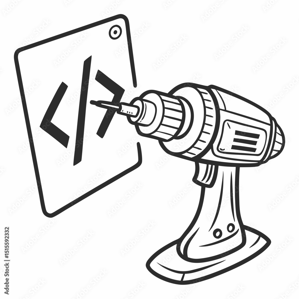 Obraz premium Code development drilling programming software