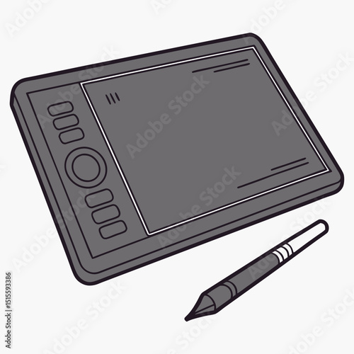 Graphic tablet with stylus for digital art design