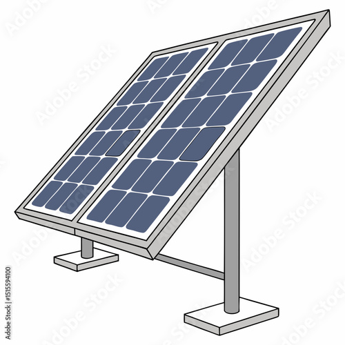 Dual panel solar energy system illustration