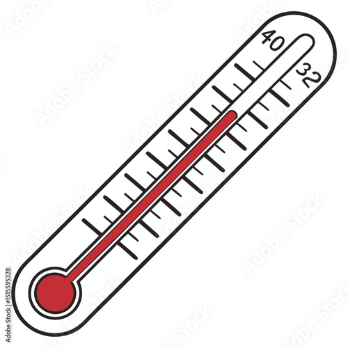 Simple red mercury thermometer illustration design