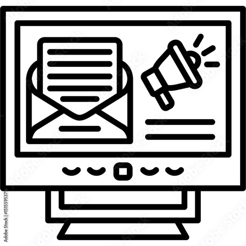 Online Email Marketing Vector Icon