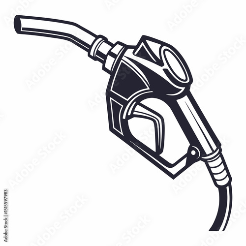 Retro gas pump nozzle fuel design illustration