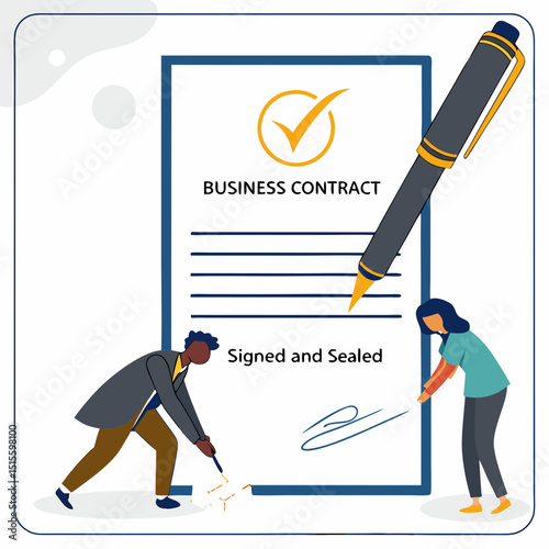 Business contract signing agreement deal done