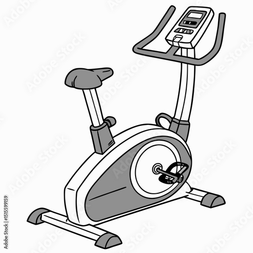 Professional exercise bike cutout, transparent background