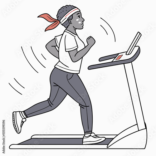 Woman running on treadmill fitness exercise workout
