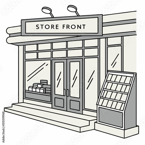 Classic store front building exterior design
