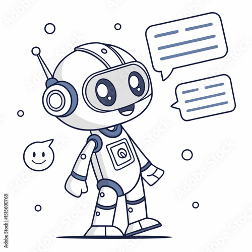 Friendly robot chatbot ai assistant digital communication