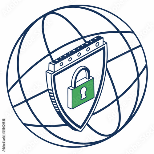 Global cybersecurity shield secure data protection