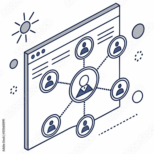 Online network collaboration teamwork connection people