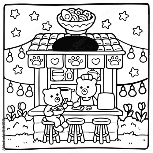Vector Coloring Pages For Kids , Print Design , Book Pages ,Vector Design