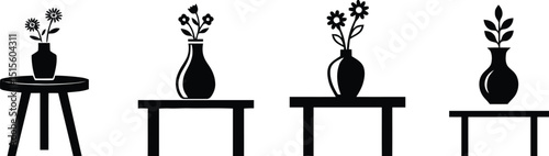 Vector Illustration of a Flower Vase – Elegant Floral Decor Design

