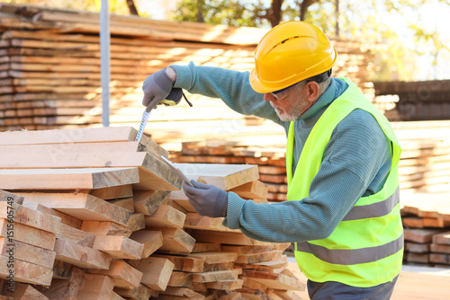 Mature male carpenter with ...